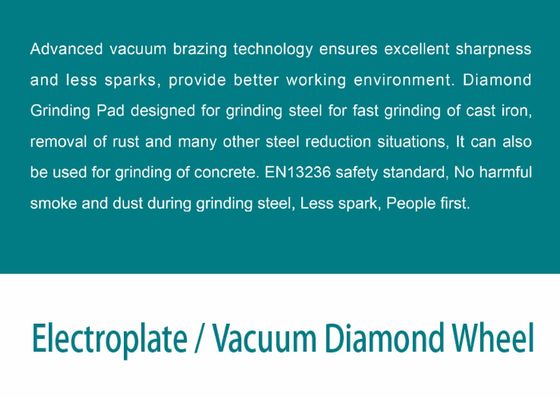 100mm To 180mm Vacuum Brazed Diamond Blade Cup Wheel Grinding Disc